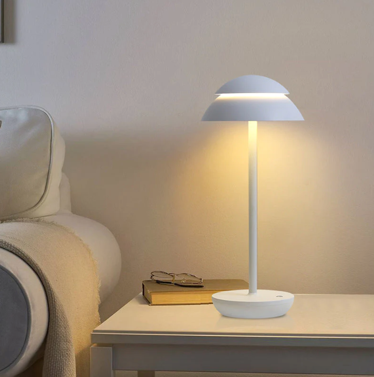 Lampe de table sans fil design champignon dimmable par toucher