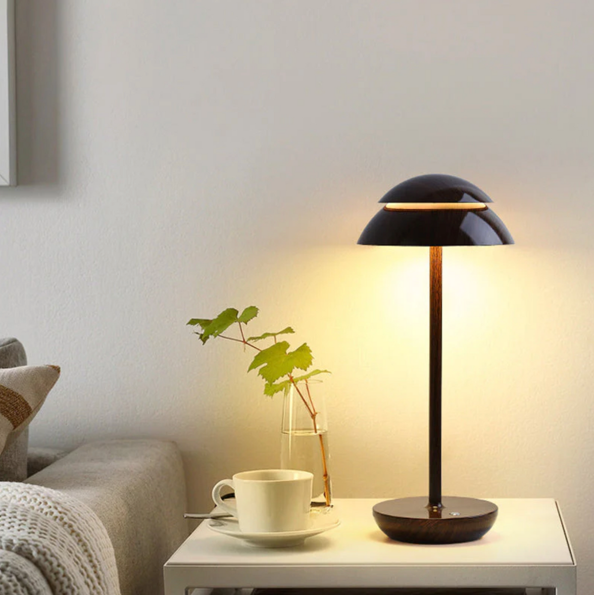 Lampe de table sans fil design champignon dimmable par toucher