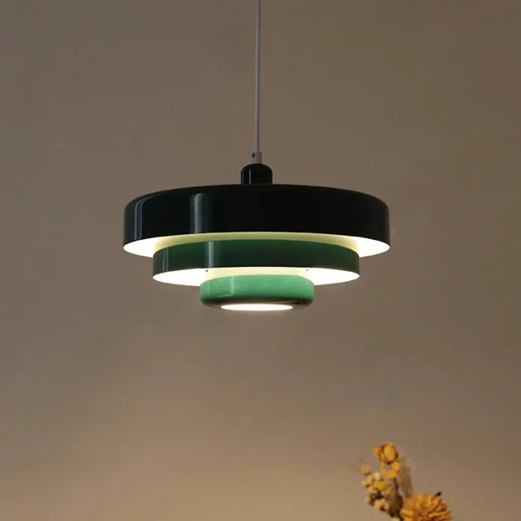 Suspension en disques superposés design Macaron à trois niveaux