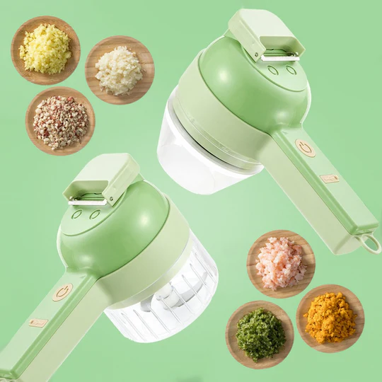 Hachoir Électrique Sans Fil 2-en-1 avec Brosse de Nettoyage pour Cuisine