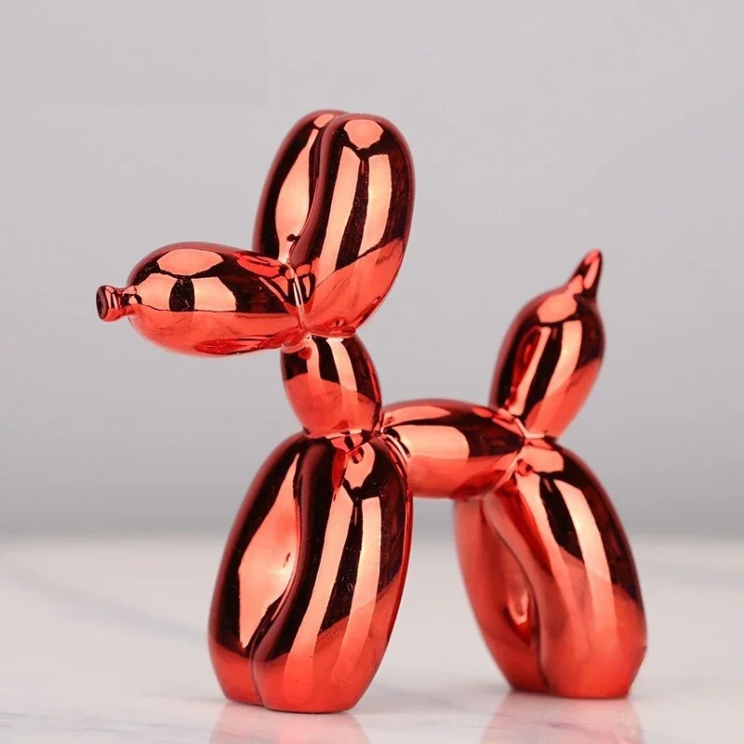 Sculpture chien ballon en résine – figurine décorative Pop Art moderne
