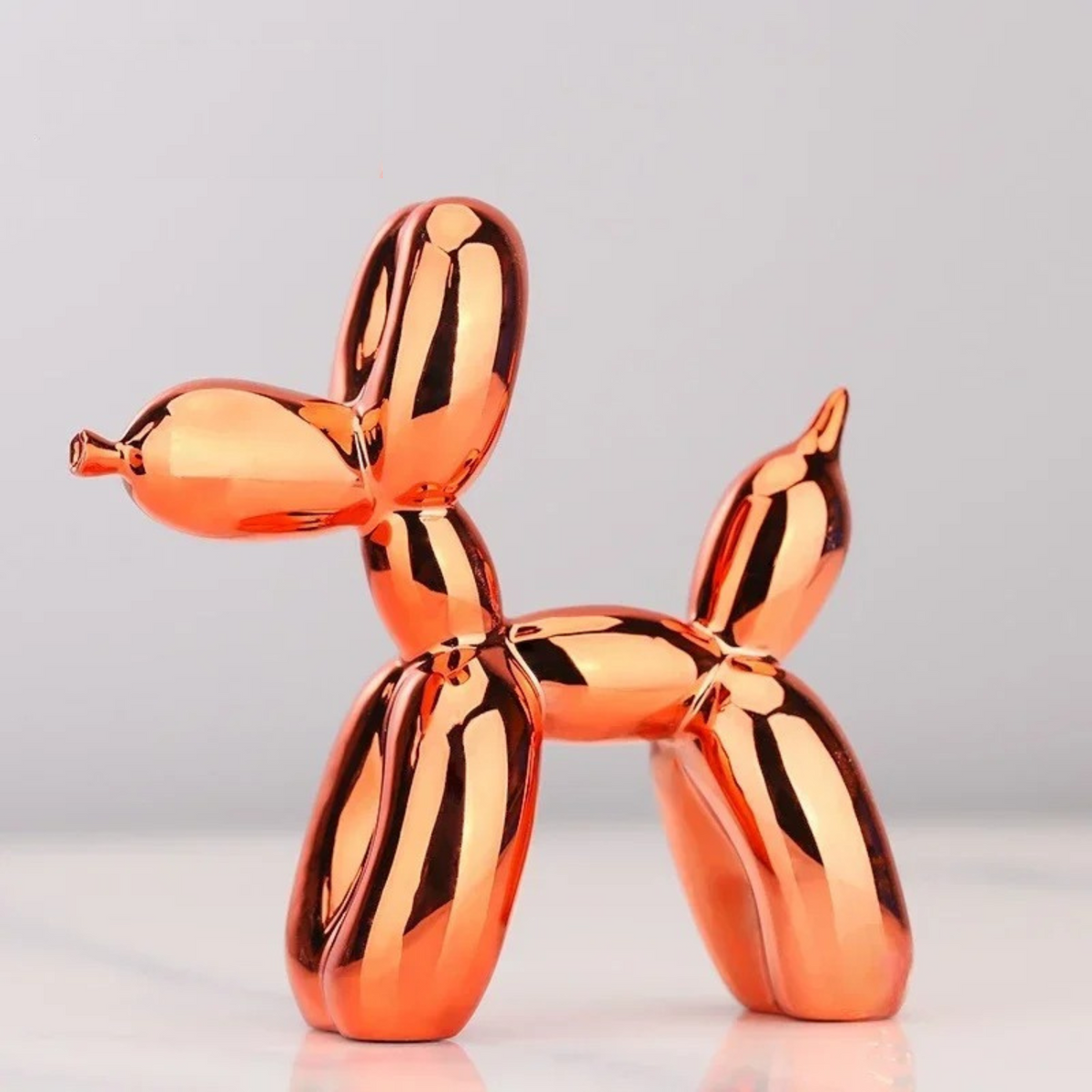 Sculpture chien ballon en résine – figurine décorative Pop Art moderne