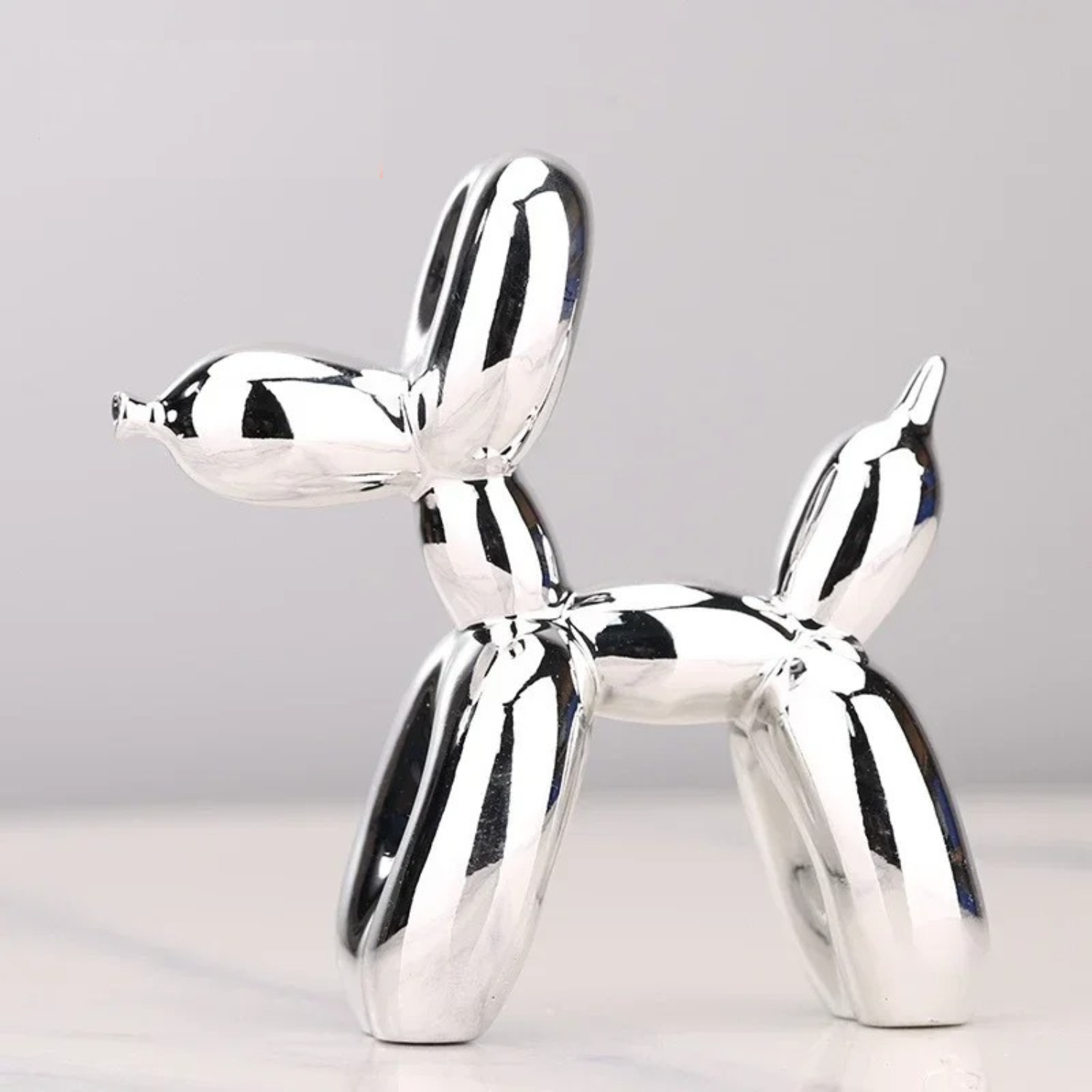 Sculpture chien ballon en résine – figurine décorative Pop Art moderne
