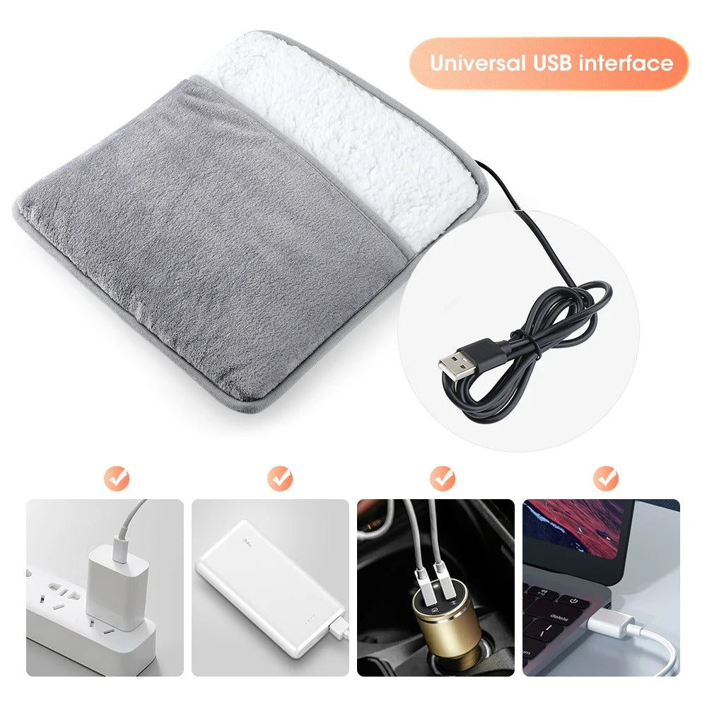 Chauffe-Pieds USB en Flanelle – Chaleur Douce et Constante à 40°C