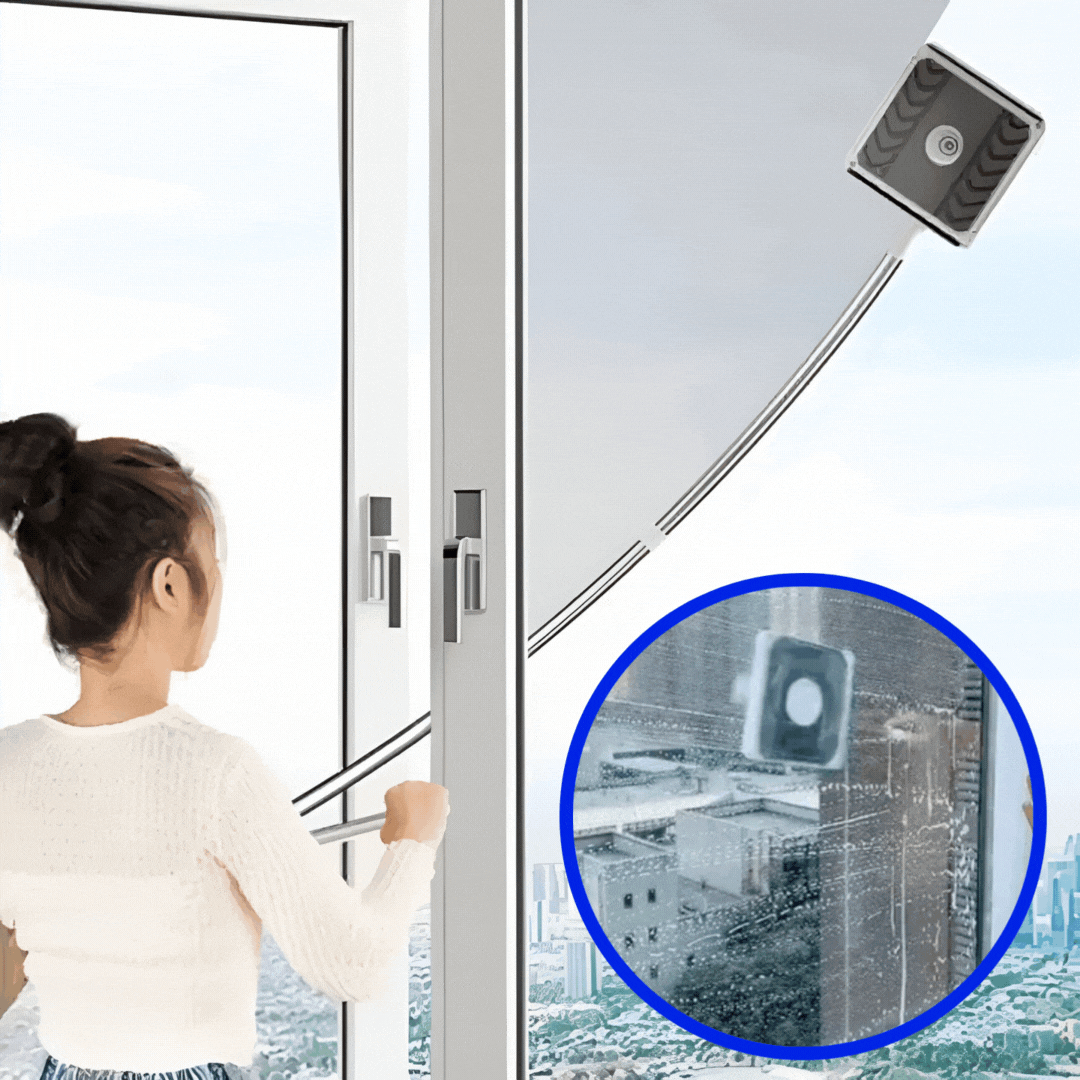 Nettoyeur de Vitres Magnétique Double Face avec Pads en Microfibre