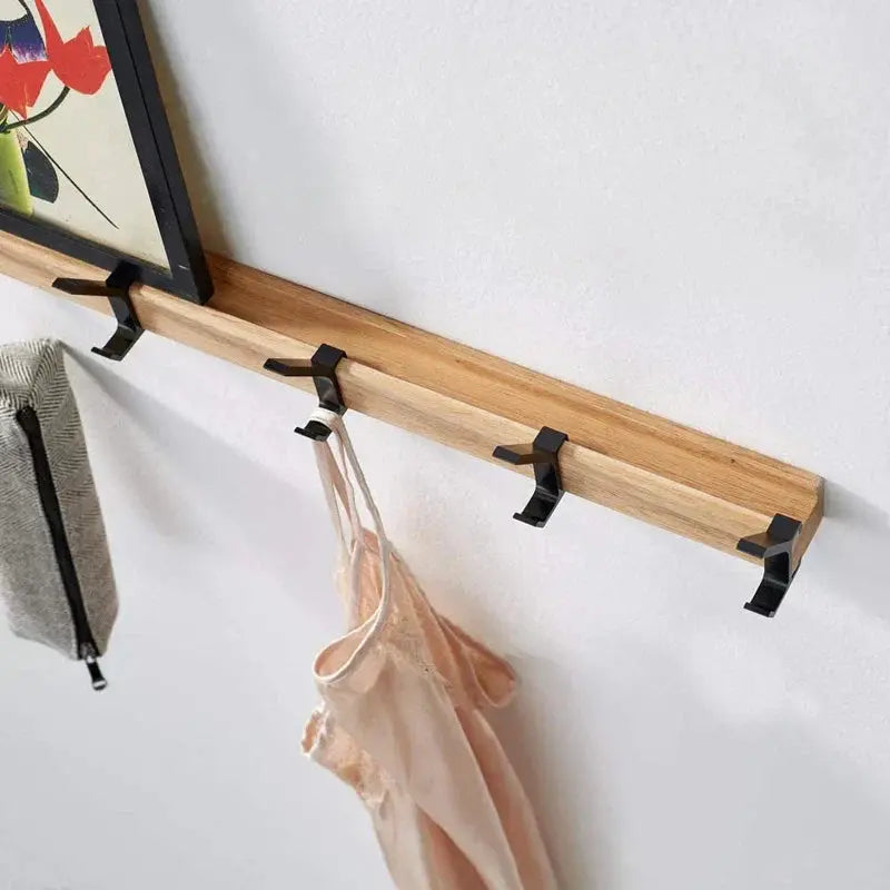 en bois et métal – patère murale gain de place