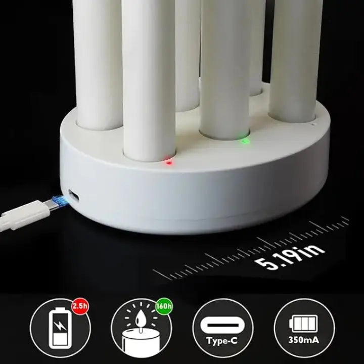 Bougies LED à cire rechargeables – sans flamme avec effet 3D