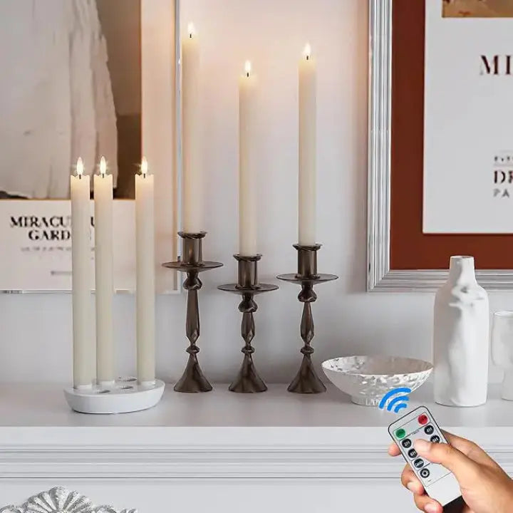 Bougies LED à cire rechargeables – sans flamme avec effet 3D