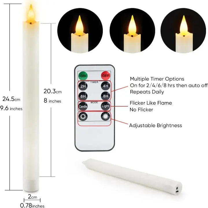 Bougies LED à cire rechargeables – sans flamme avec effet 3D