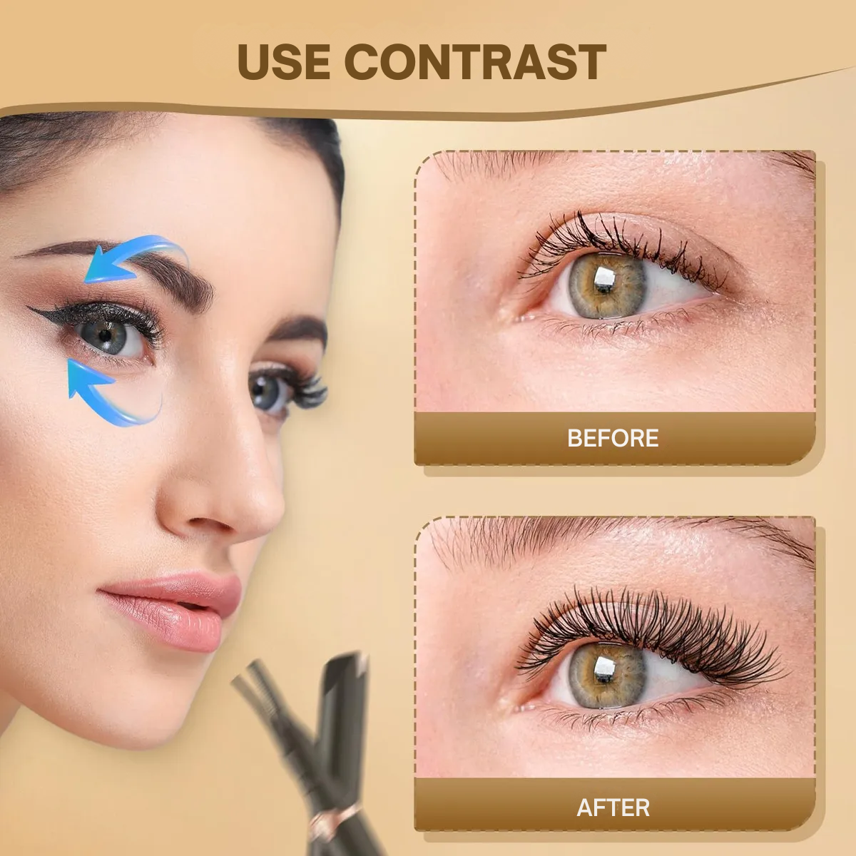 Recourbe-cils électrique avec 3 niveaux de température pour une courbe longue durée