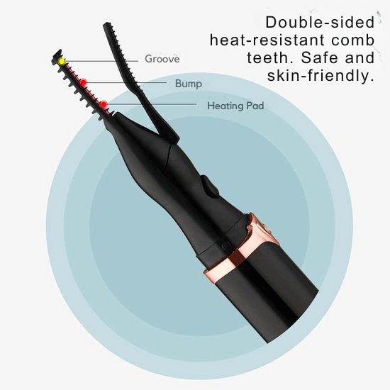 Recourbe-cils électrique avec 3 niveaux de température pour une courbe longue durée