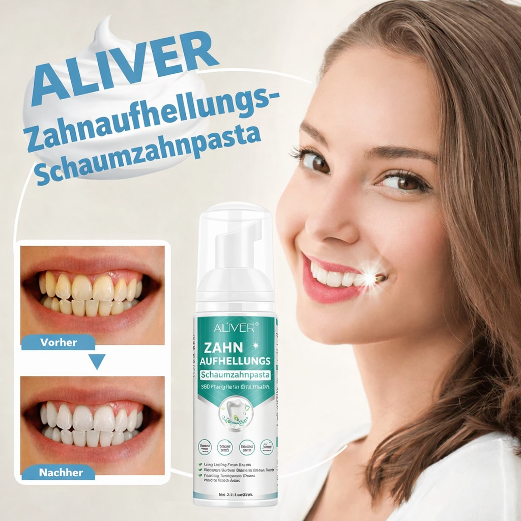 Dentifrice mousse blanchissant – Soin bucco-dentaire anti-taches