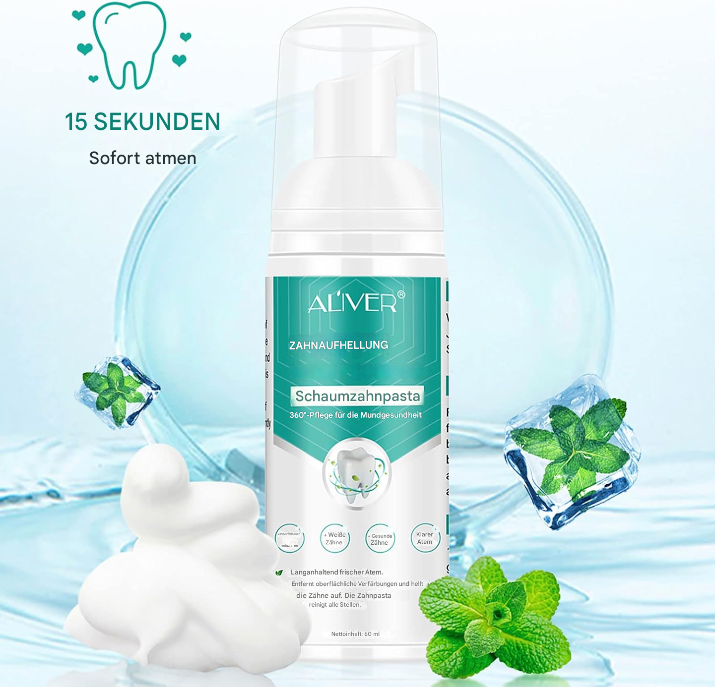 Mousse Dentifrice Blanchissante – Éclat, Fraîcheur et Gencives Saines