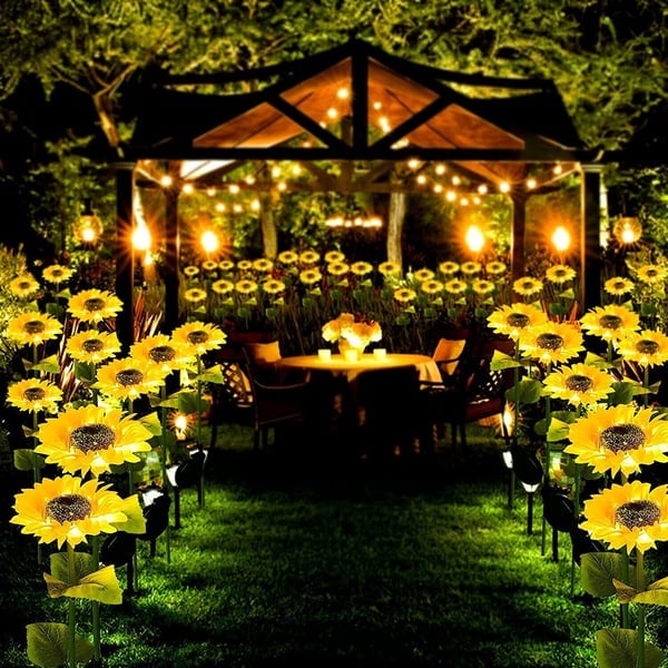 Lampes Solaires Tournesol pour Jardin – Lumière d'Ambiance Extérieure