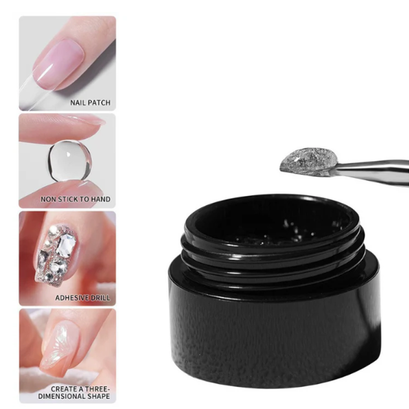 Gel Adhésif pour Ongles Press-On – Durcissement UV/LED Rapide