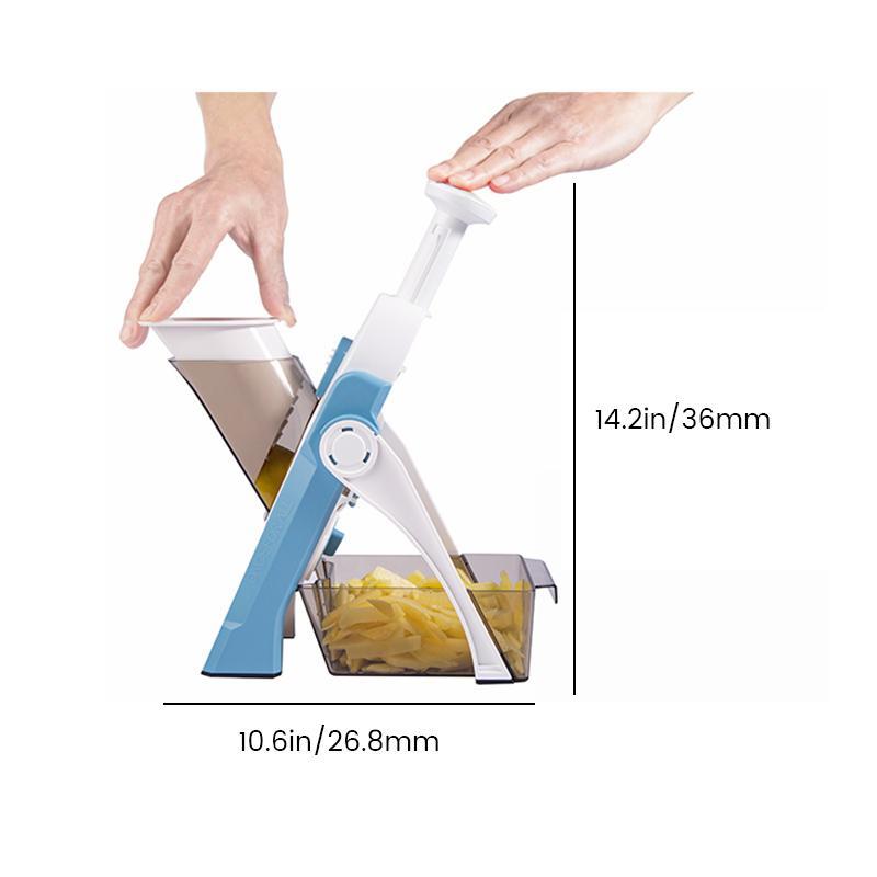 Mandoline de cuisine avec protection des doigts – Coupe légumes réglable