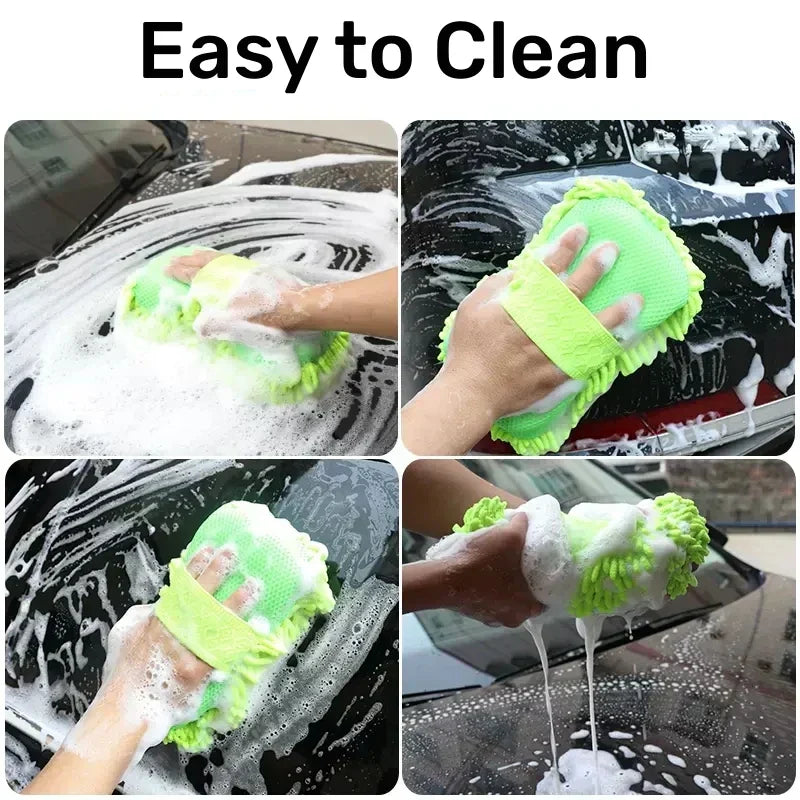 Kit de Lavage Automobile en Microfibre – Éponge, Gants et Serviettes