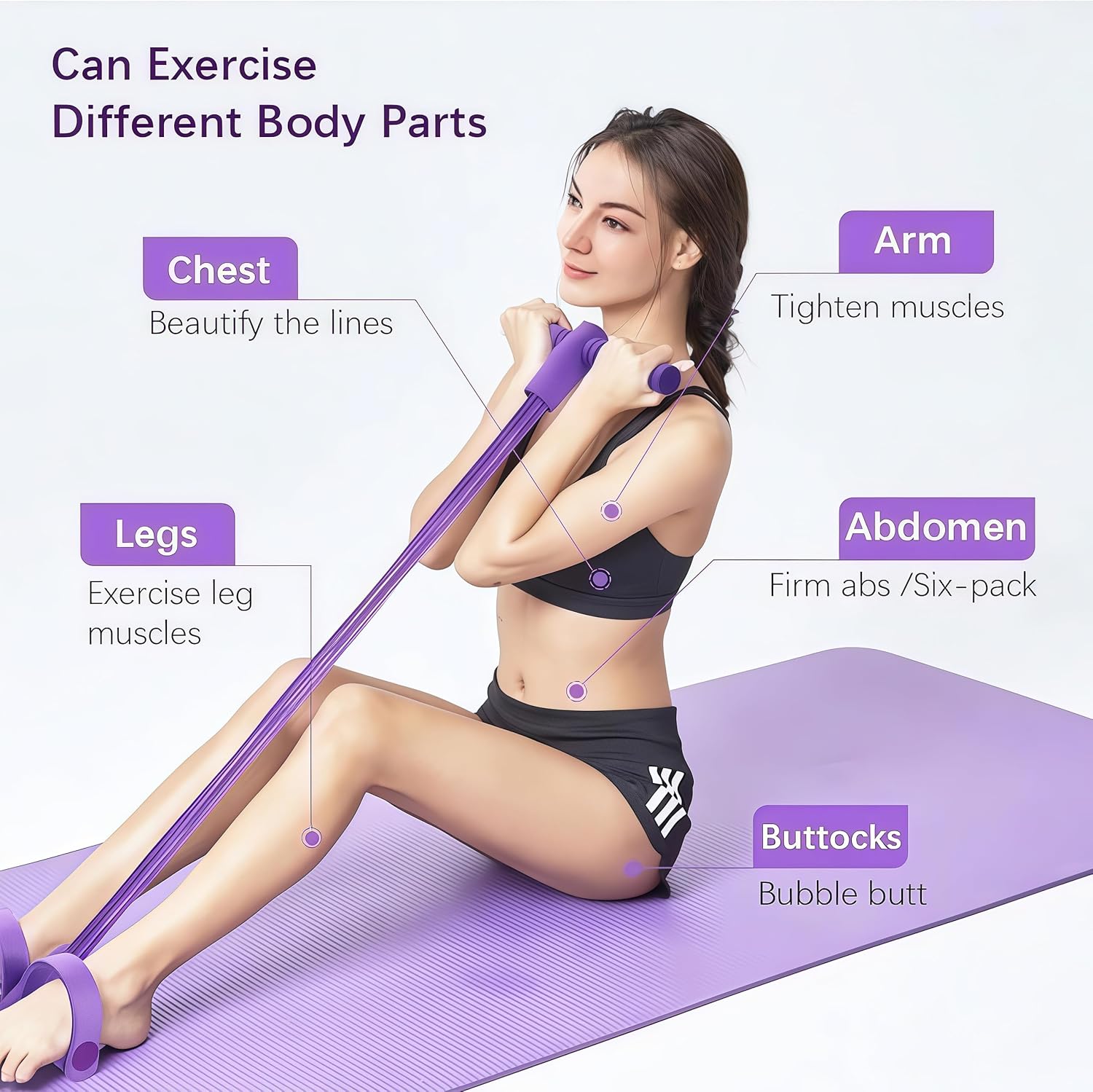 Kit d'élastiques de résistance à 8 tubes pour musculation à domicile