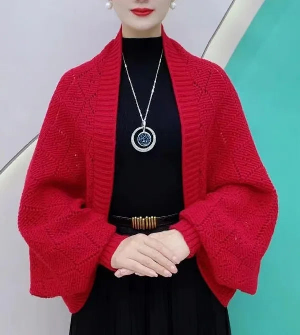 Gilet Femme Col Écharpe Intégré – Tricot Chaud et Élégant