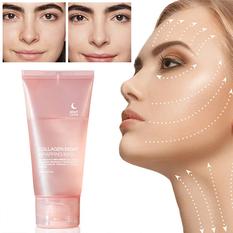 Masque de Nuit Peel-Off au Collagène pour Peau Lisse et Hydratée