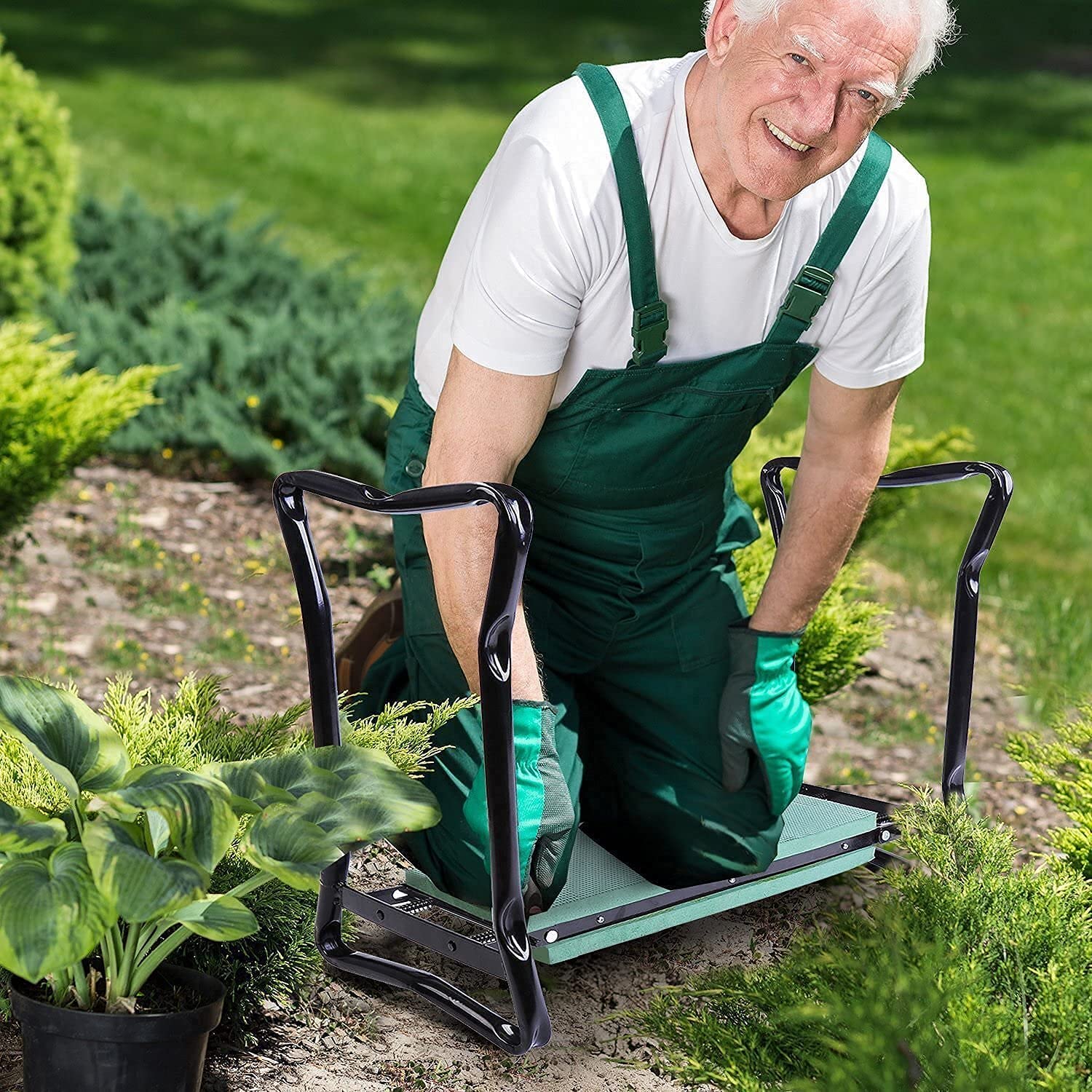 Siège agenouilloir de jardin pliable avec rembourrage ergonomique