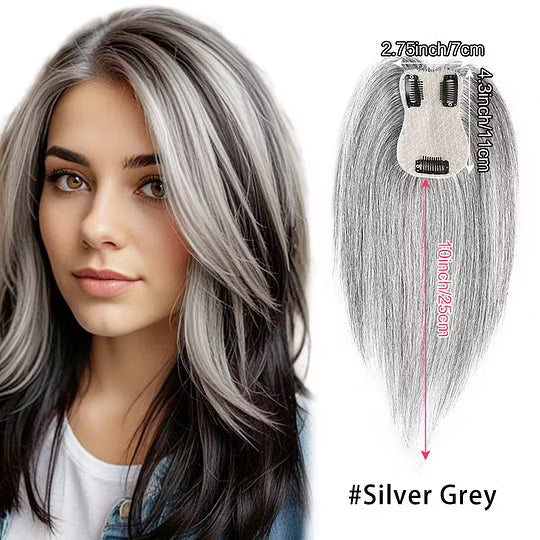 Topper Capillaire Clip-In en Cheveux Naturels Remy pour Volume Instantané