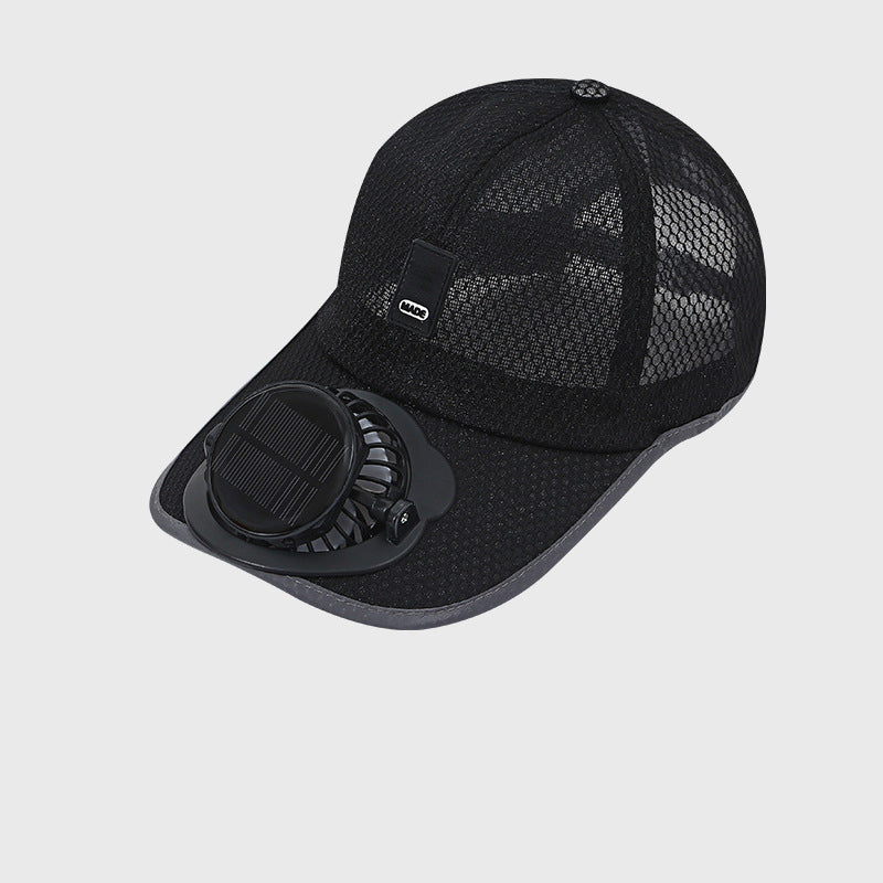 Chapeau solaire avec ventilateur intégré UPF50+ rechargeable 360°