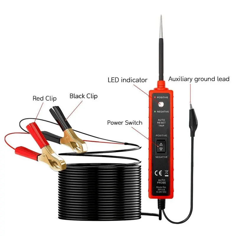 Stylo Testeur Électrique Automobile 6-24V pour Voitures et Motos