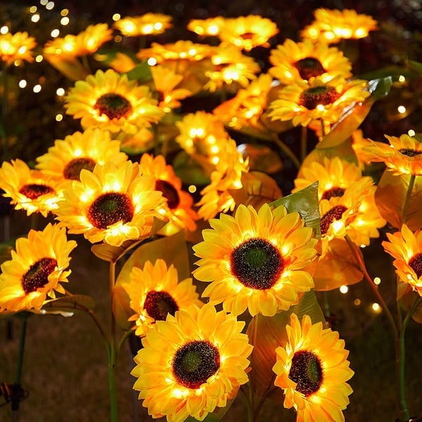Lampes Solaires Tournesol pour Jardin – Lumière d'Ambiance Extérieure