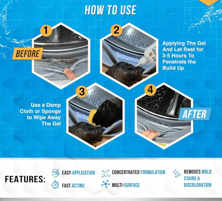 Gel Éliminateur de Moisissures pour Joints, Carrelage et Surfaces Humides
