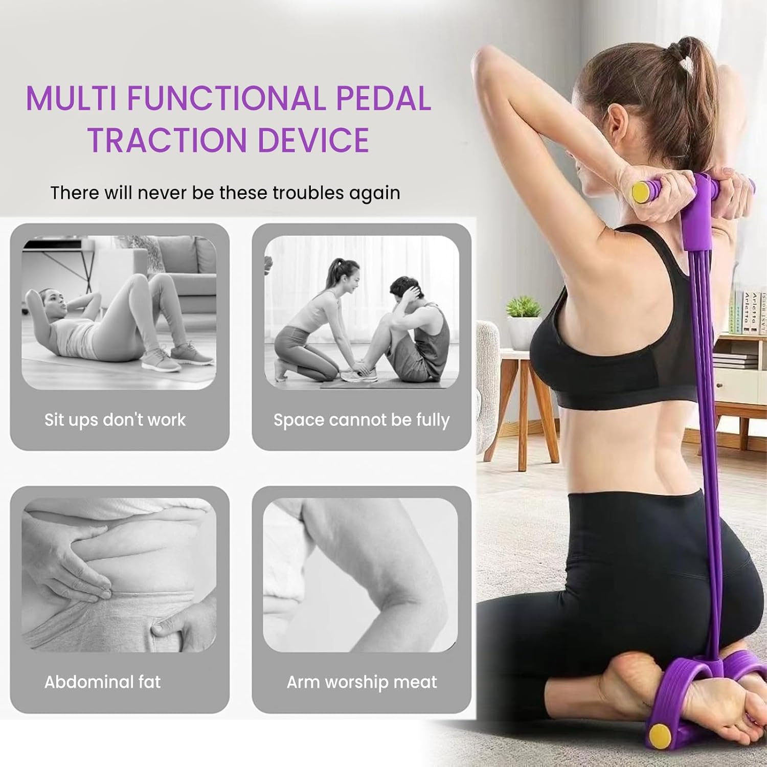 Kit d'élastiques de résistance à 8 tubes pour musculation à domicile