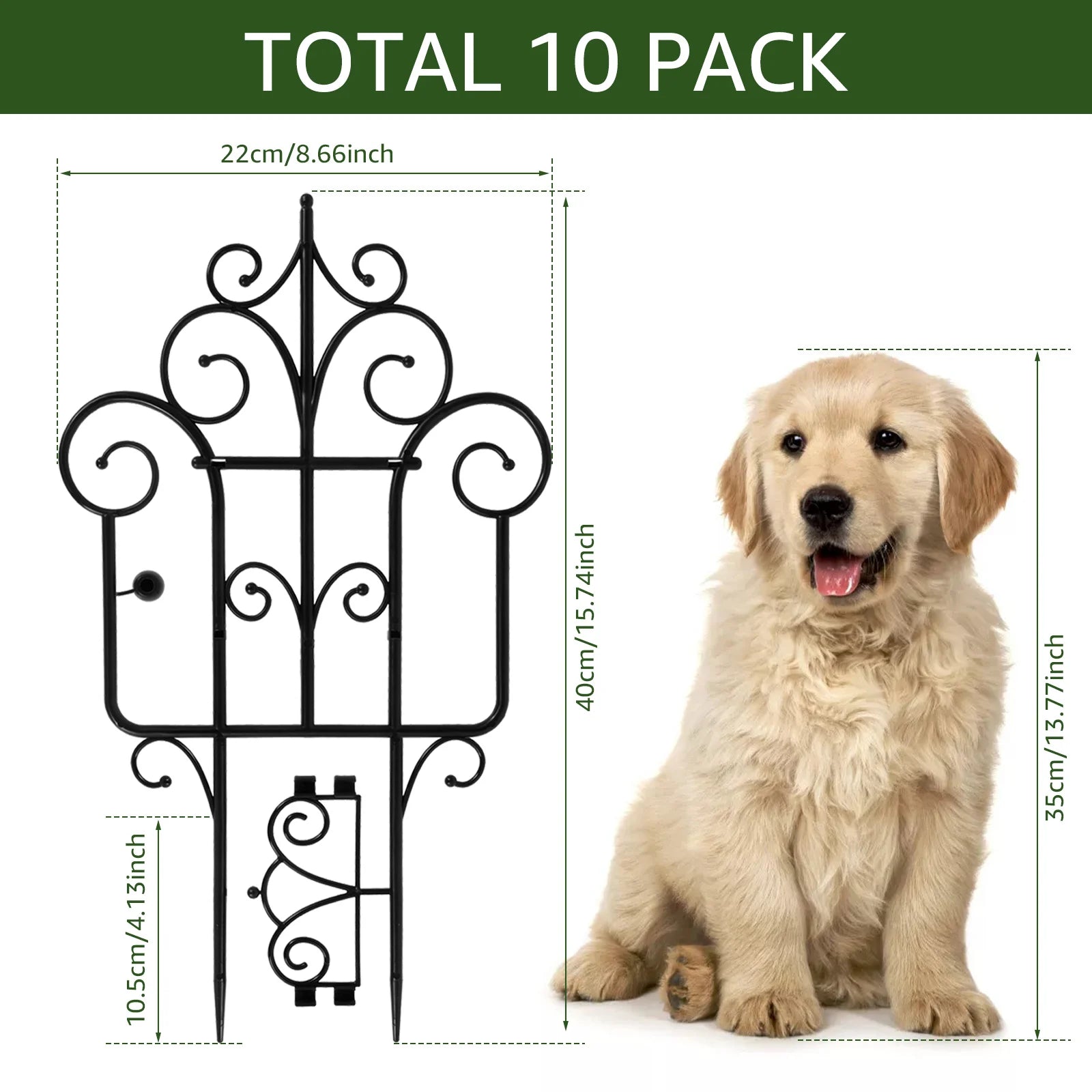 Bordure de jardin flexible en plastique – Lot de 10 éléments emboîtables