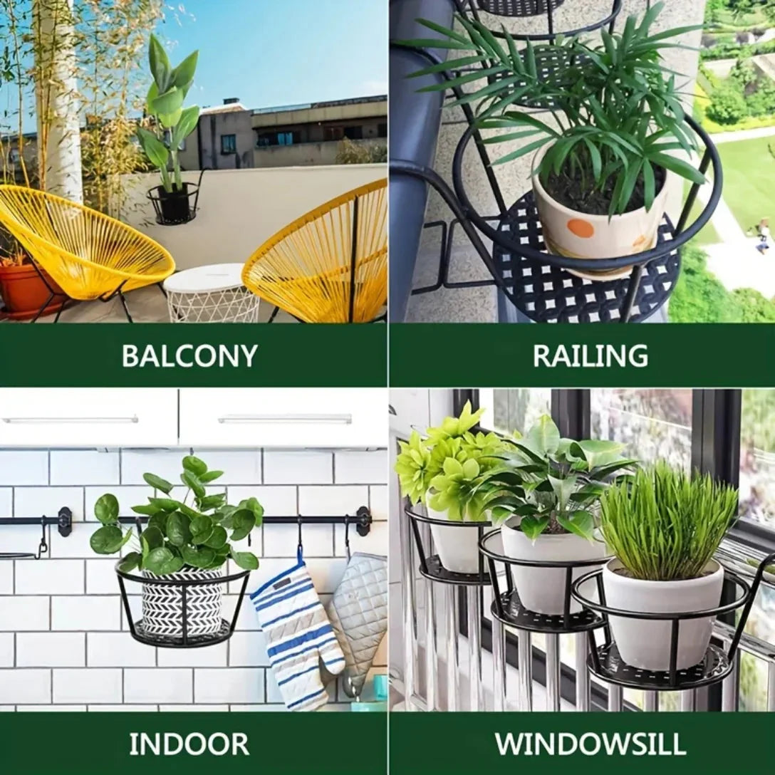 Support de Pot de Fleur pour Garde-Corps de Balcon – Sans Outils