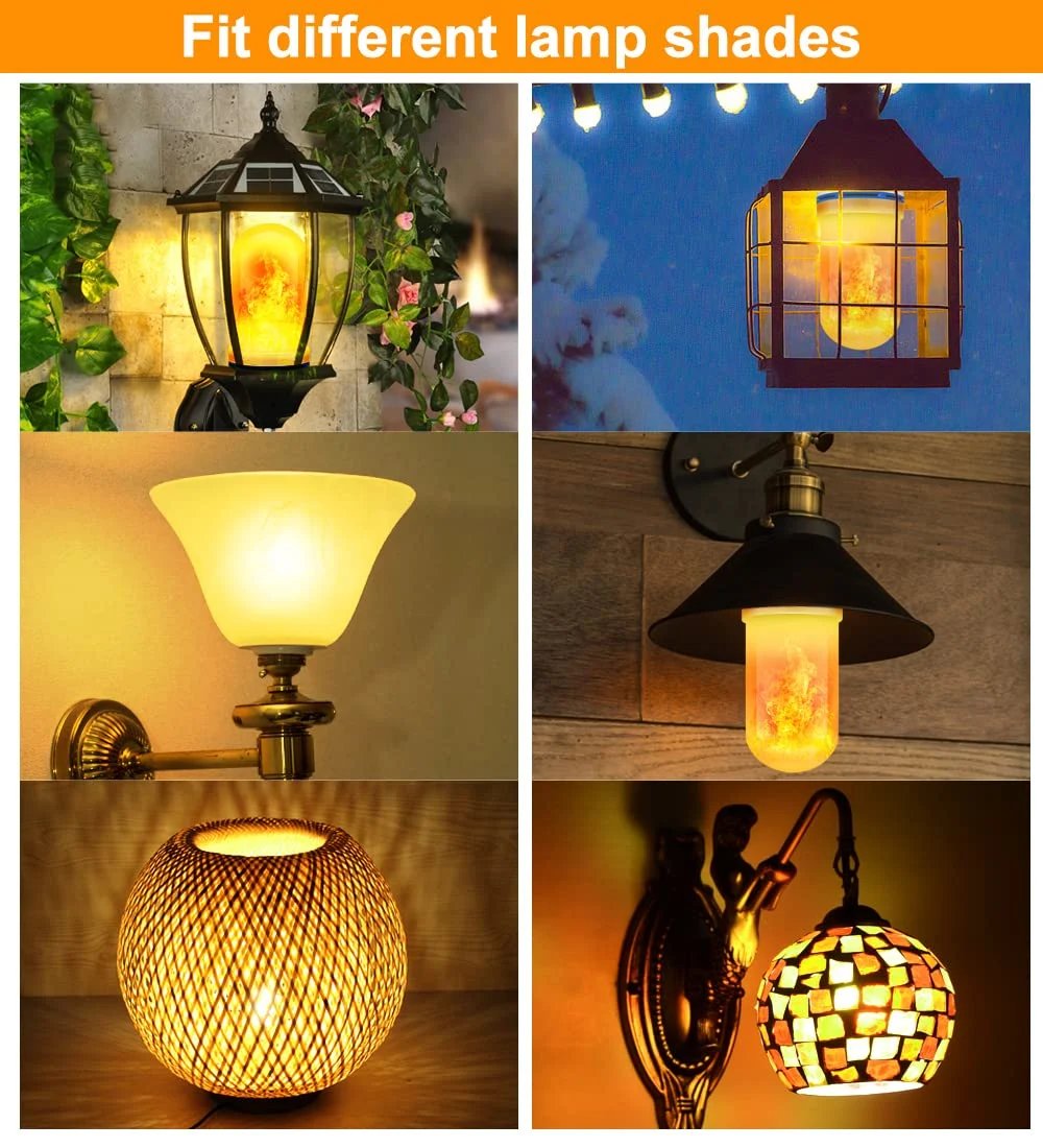 Ampoule LED Effet Flamme Vacillante avec Capteur de Gravité E26