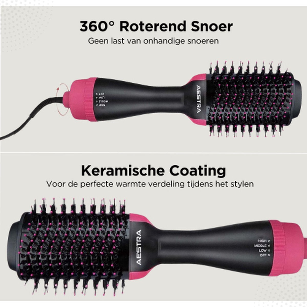 Brosse Soufflante 2-en-1 avec Technologie Ions Négatifs