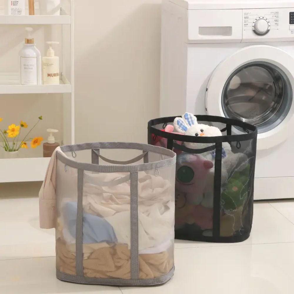 Panier à linge pliable en filet Nylon – gain de place et aéré