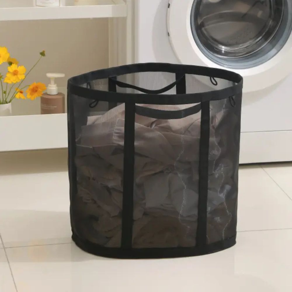 Panier à linge pliable en filet nylon – gain de place et aéré