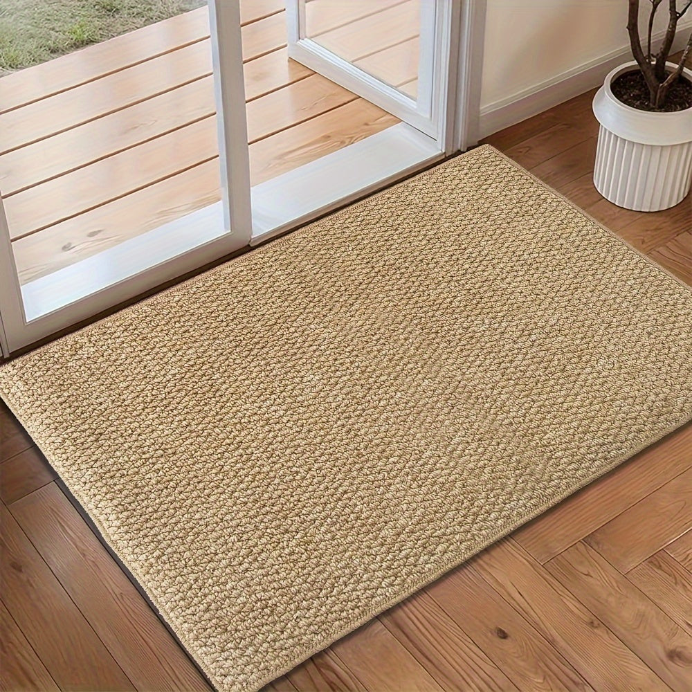 Tapis d'entrée antidérapant lavable – structure tressée pour entrée