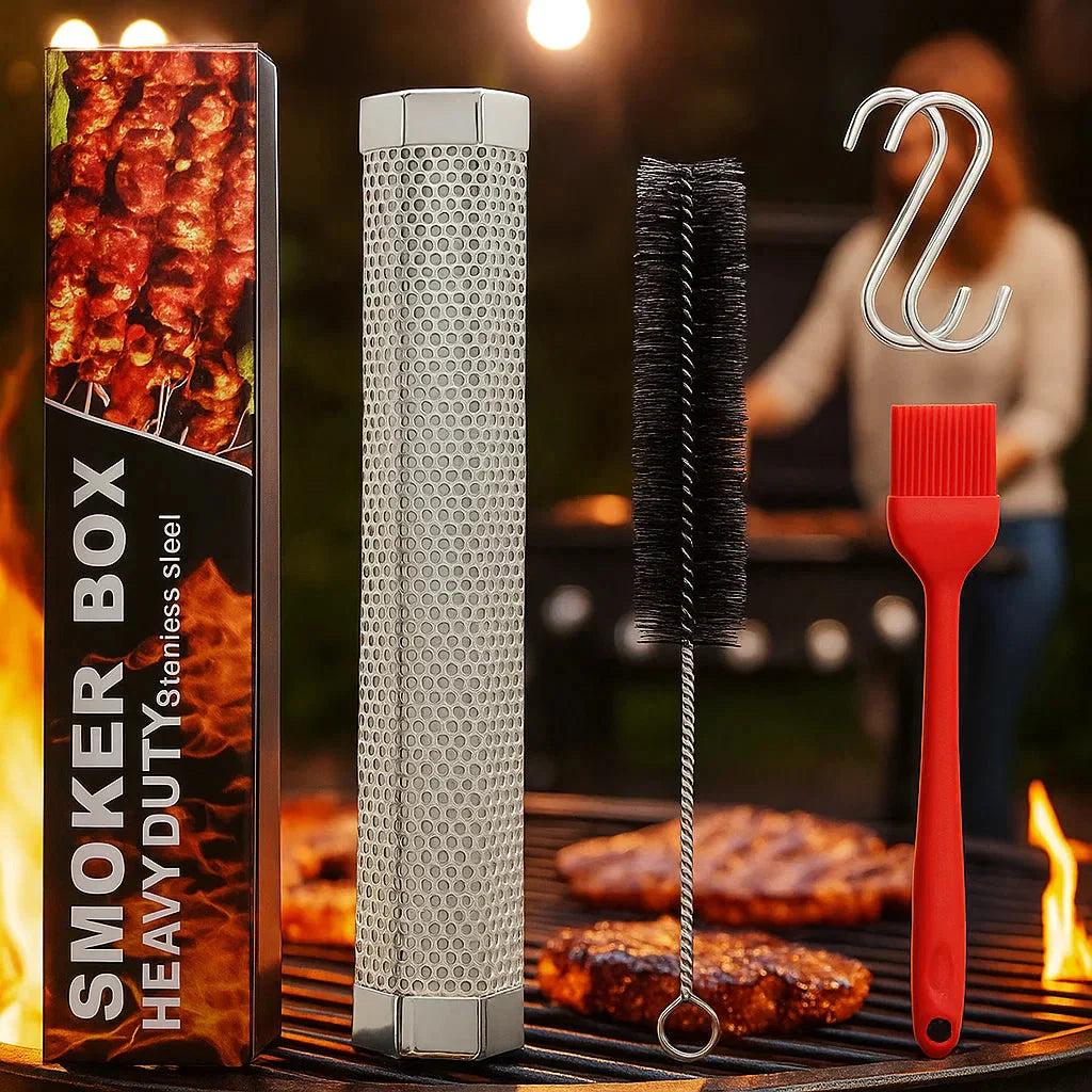 SmokeHex™ – Tube à fumée en acier inoxydable adapté à tous les types de grill [50 % de réduction]