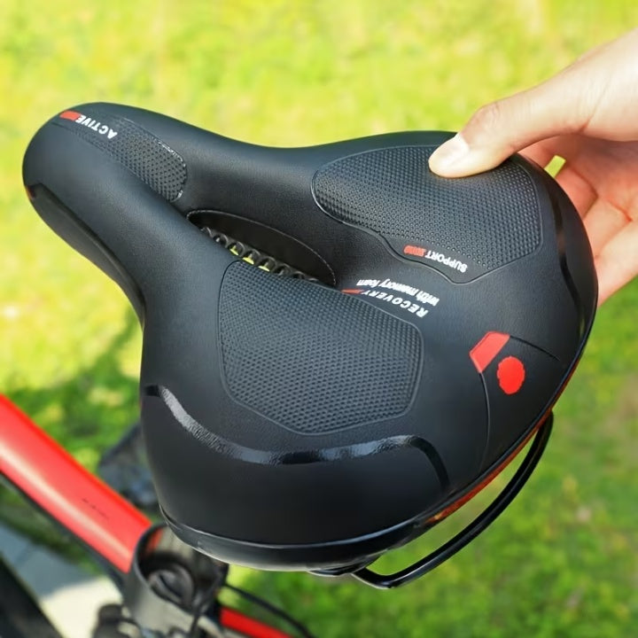 Selle de vélo ergonomique avec rembourrage et bandes réfléchissantes