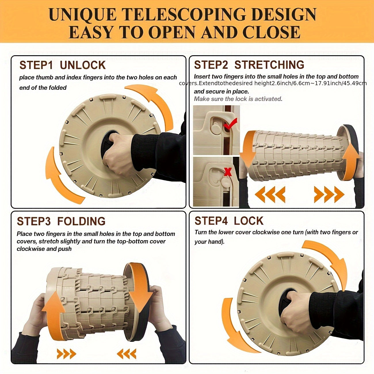 Tabouret Pliant Réglable 12 Positions avec Assise Rembourrée en Cuir PU