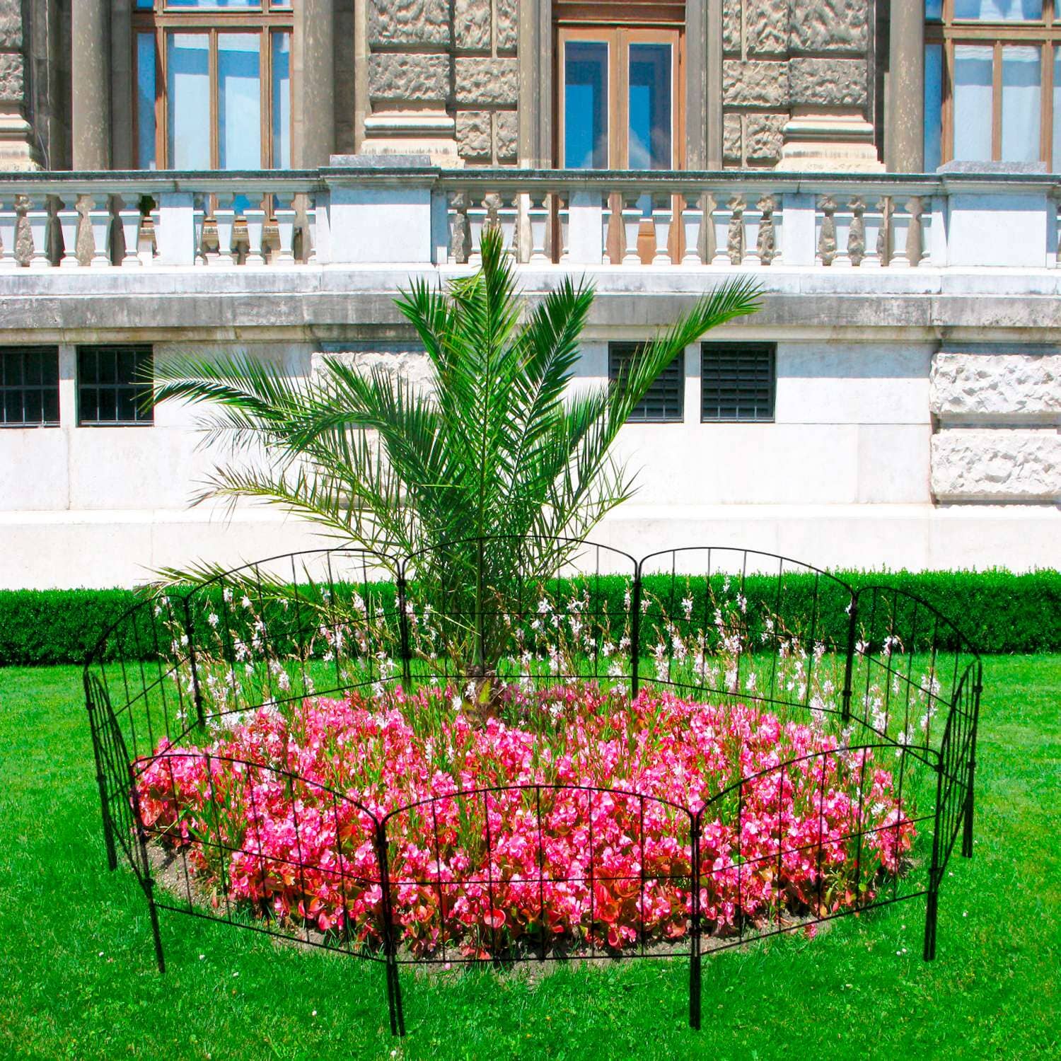 Clôture de jardin décorative en acier inoxydable pour massifs – 10 panneaux