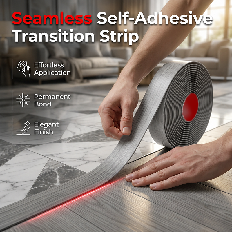 Profilé de transition de sol auto-adhésif en PVC souple sans perçage