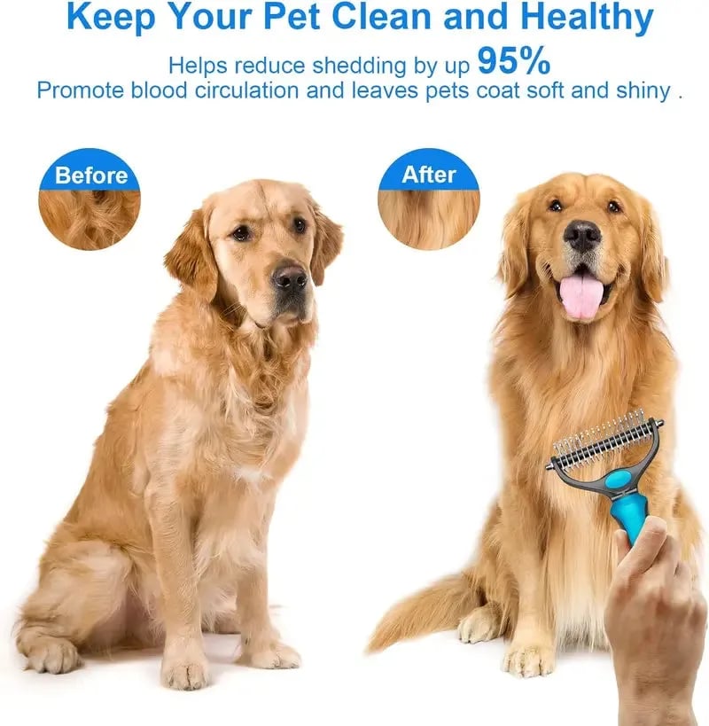 Brosse double face chien et chat – Démêlante et anti-poils morts
