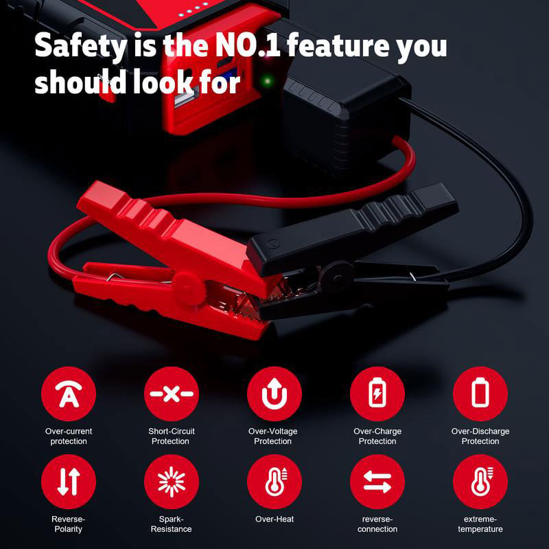Booster de Démarrage Portable 300A – Batterie 6000 mAh pour Voiture 12V