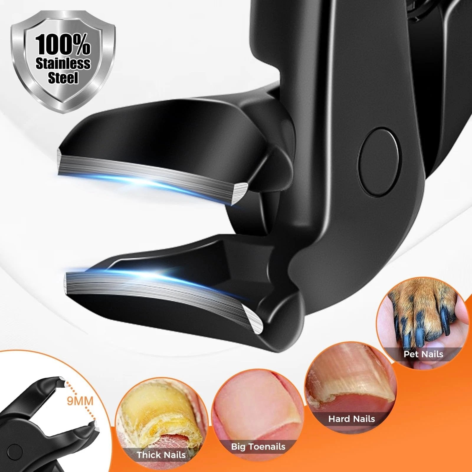 Coupe-Ongles Épais Ergonomique à Poignée Longue en Acier Inoxydable