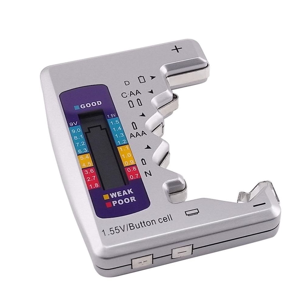 Testeur de Batterie Numérique LCD – Compatible AA, AAA, 9V et Piles Bouton