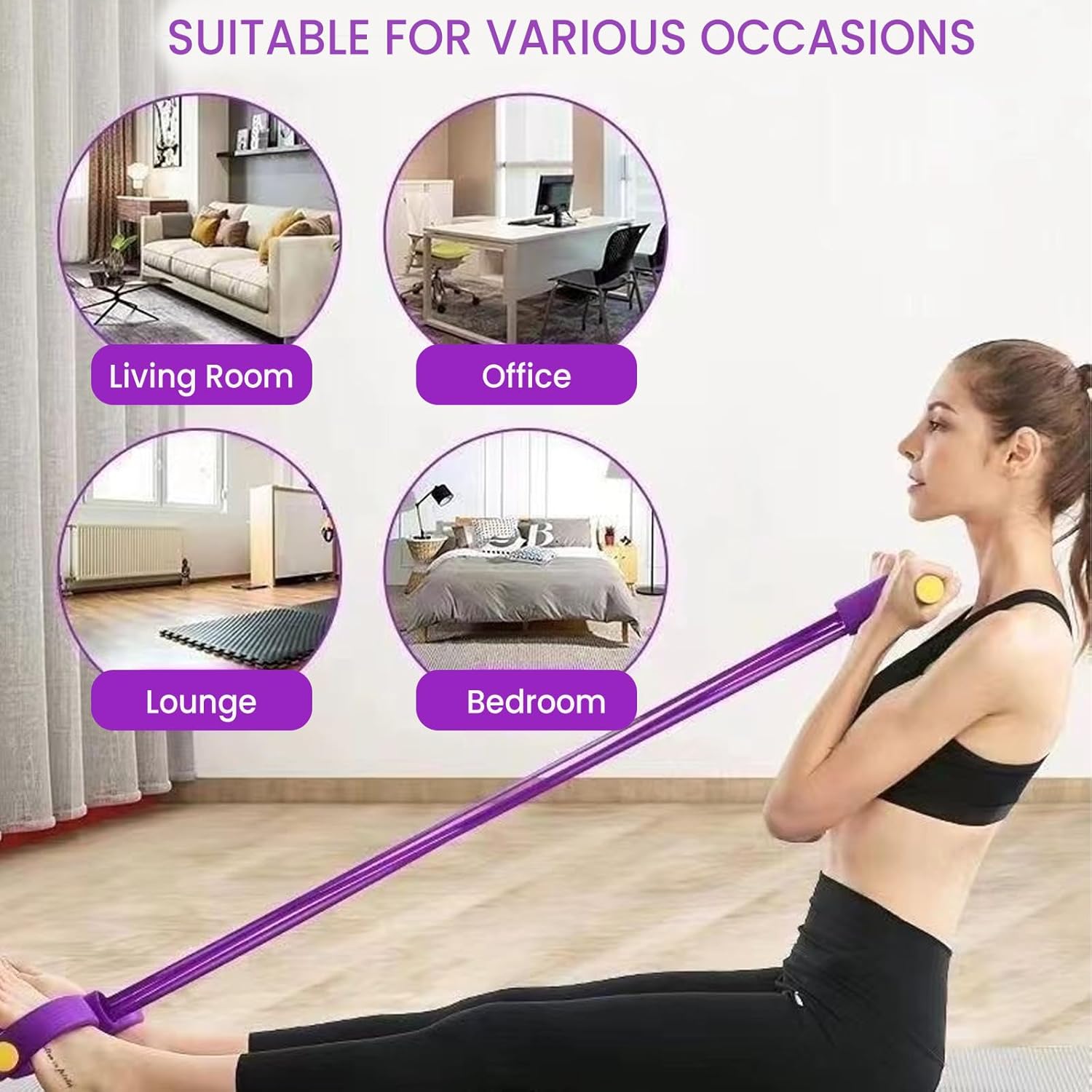 Kit d'élastiques de résistance à 8 tubes pour musculation à domicile