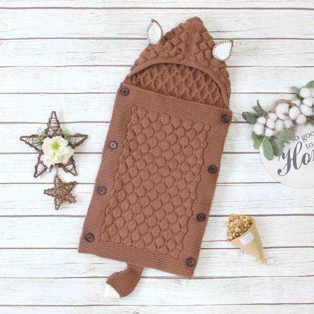 Sac de couchage tricoté pour bébé avec oreilles – Toutes saisons