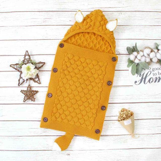 Sac de couchage tricoté pour bébé avec oreilles – Toutes saisons